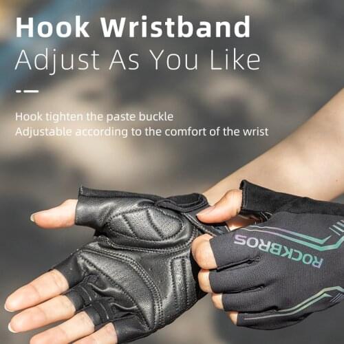 ROCKBROS Reflective Ant-slip Shockproof Fingerless Gloves MTB Road Male Cycling Gloves High For Bicycle Motorcycle Accessories