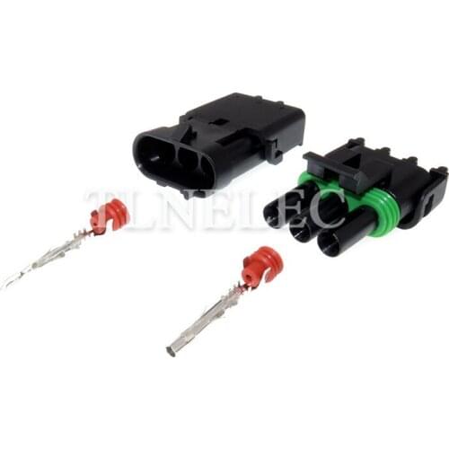 Delphi Weather Pack 3 Pin Way Male Female Waterproof Injector Automotive Connector 12020827 12020829