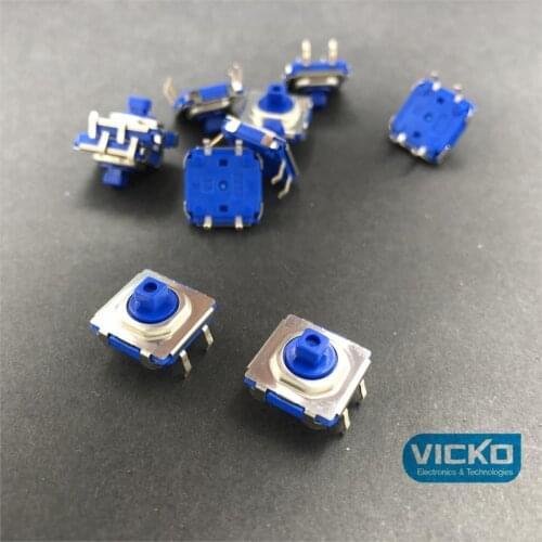 Japan Airlines JAE touch button Switch 12*12*7.3MM Tact Switch 12*12*7.3 blue Square 4 feet Waterproof and dustproof Original