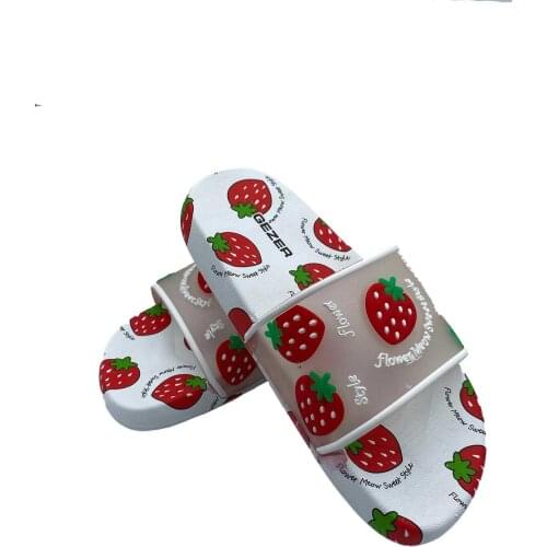 Womens Red Strawberry Design Slippers