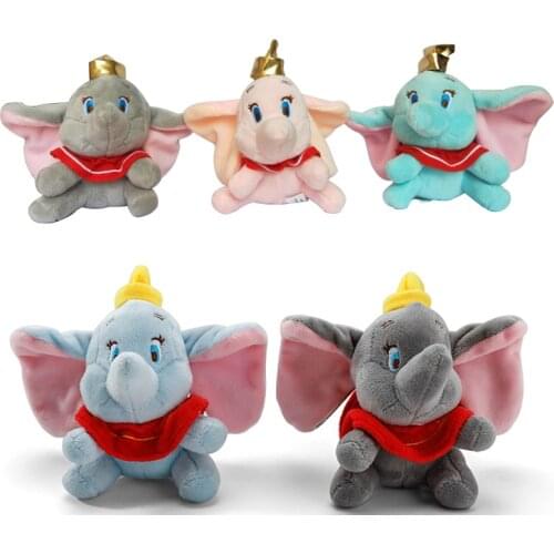 1pcs 12cm Disney Dumbo Animal Plush Toys Small Key Pendant Lovely Cartoon Elephant Doll Presents for Children Kids Gifts