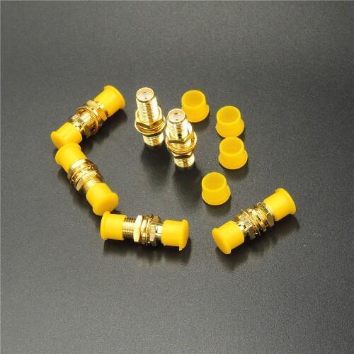 10Pcs Brass SMA Female to SMA Female Jack Bulkhead Panel Mount Connector SMA F/F Straight Adapter