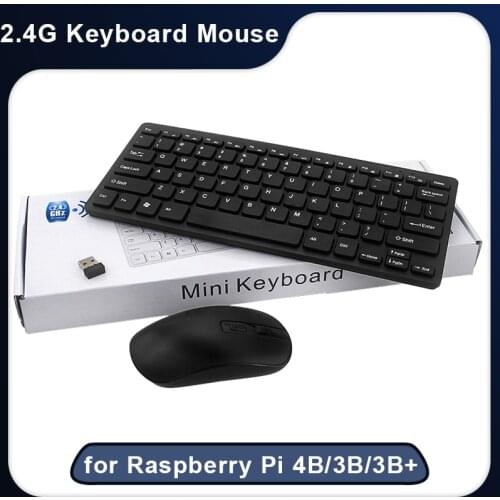 2.4G Wireless Keyboard and Mouse Protable Mini USB Keyboard Mouse Combo Set for Raspberry Pi 4B/3B+/3B//Jetson Nano/PC/Computer