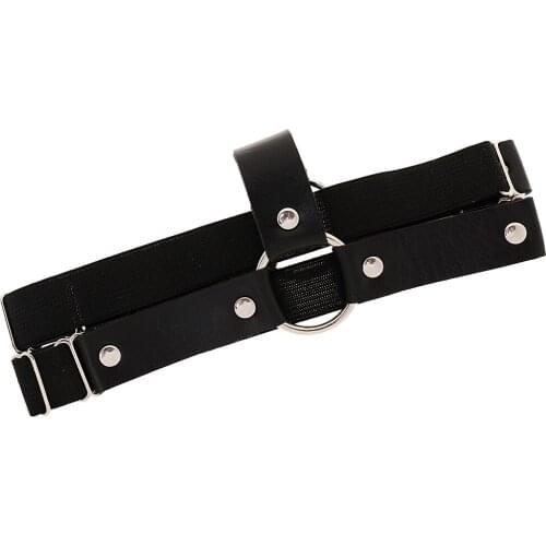 2PCS Punk PU Leather Garter Belts Elastic Womens Fashion Leg Ring Clubwear