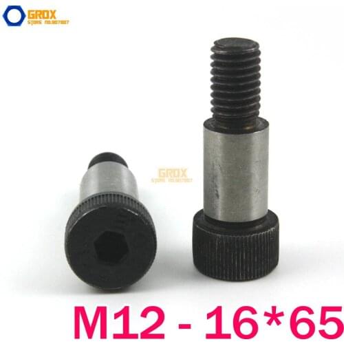 2 Pieces M12 Threaded 16*65mm 12.9 Grade Alloy Steel Hexagon Socket Head Shoulder Screw Bolt