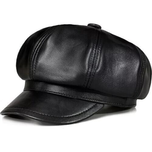 2020 Fashion Womens Real Leather Hats Cute Ladies Natural Sheepskin Beret H79