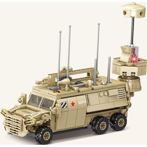 2021 World War 2 Ww2 Army Military Soldier City Police SWAT Anti-Radar Vehicle Building Block Moc Model DIY Bricks Toys