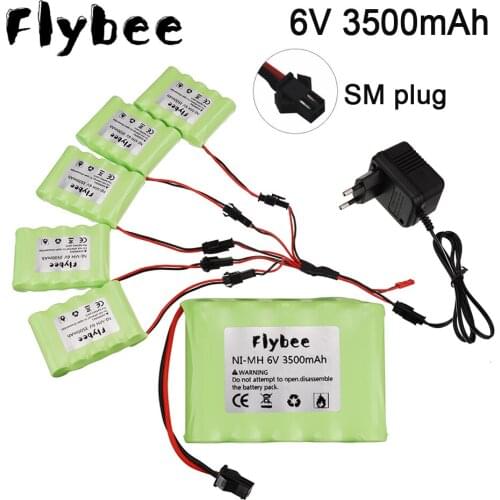6v 3500mAh Battery and Charger For RC Cars trucks Robots Tanks Gun Boats 6v NiMH Battery AA 3000mah 6v Rechargeable Battery Pack