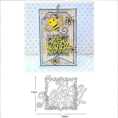 Flower Happy Bee Frame Metal Cutting Dies Stencils for Diy dies Scrapbooking Cards Making Embossing Die Cuts Craft dies new 2020