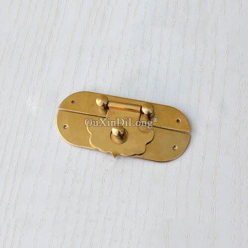 Express Shipping 200PCS 68*29mm Pure Brass Hasps Catch Latches Lock for Jewelry Chest Box Suitcase Buckle Clip Clasp + Nails