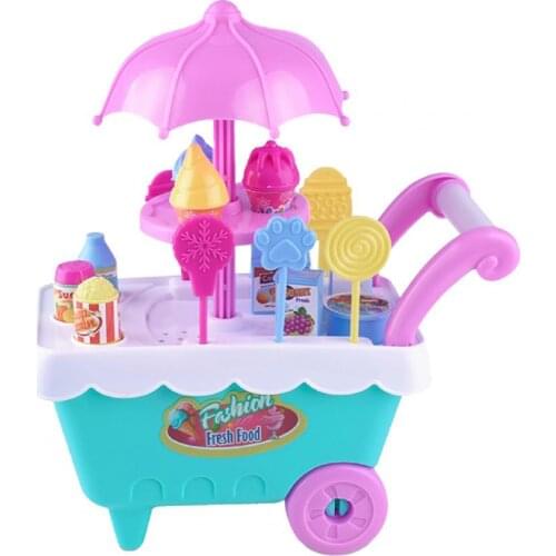 Display Mold Durable Storage Lovely Kid Ice Cream Cart Play Set for Kindergarten