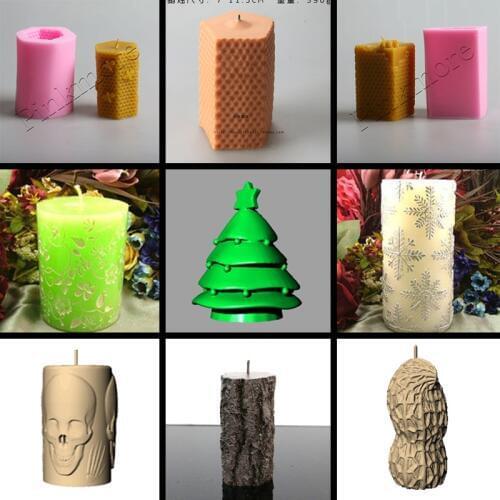 Square round and Hexagon honeycomb shaped 3D Candle mold silicone mold form for soap Clay mold Salt carving mould