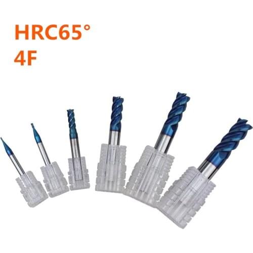 HRC65 tungsten steel milling cutter imported 4 slot stainless steel special carbide milling cutter CNC flat bottom long end mill