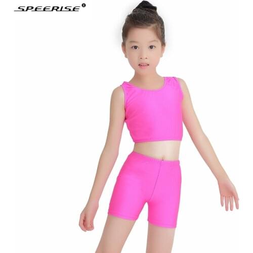 SPEERISE Toddler Ballet Set Exercise Tops & Shorts Gymnastics Tops for Girls Spandex Bodysuit Ballet Dance Costumes Kids