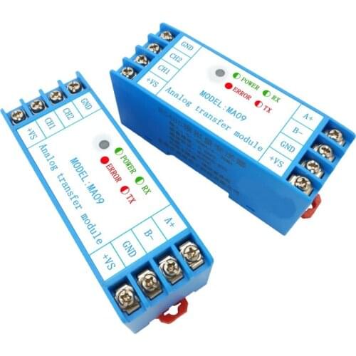 MA09 RS485 analog input acquisition module 2 channels 4-20mA0-10v current voltage module