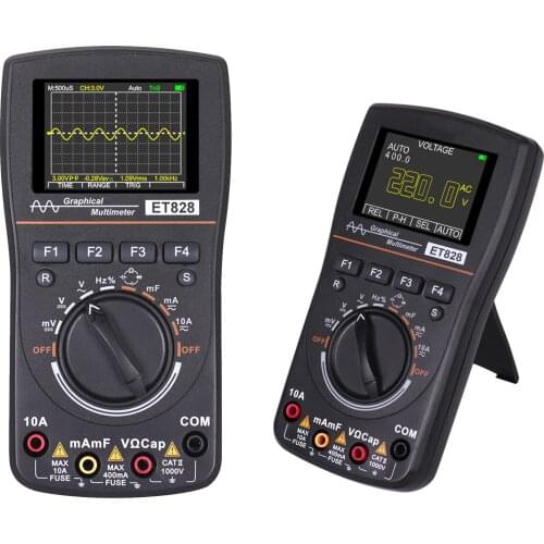Multimeter Digital High Resolution Voltage Tester Intelligent Graphic Digital Oscilloscope Multimeter 2 in 1 with 2.4' Screen