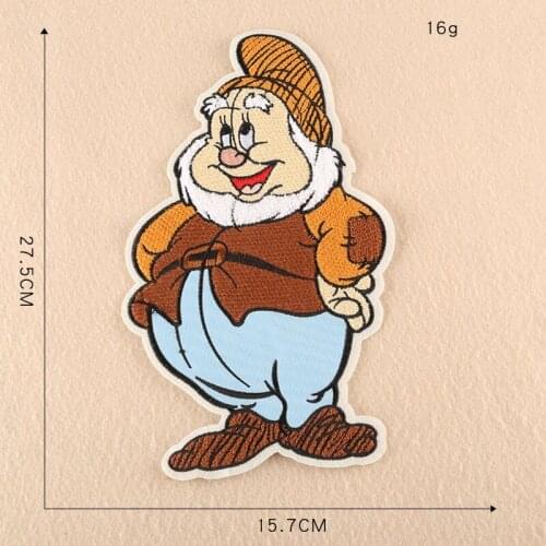 Seven Dwarfs Iron On Embroidered Clothes Patches For Girl Woman Clothing Stickers Garment Wholesa