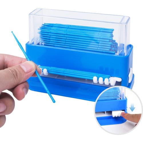 Disposable Micro Applicator Tip Bendable Sticks Brush Dispenser with Box Cotton Tip Dispenser microblading Supplies