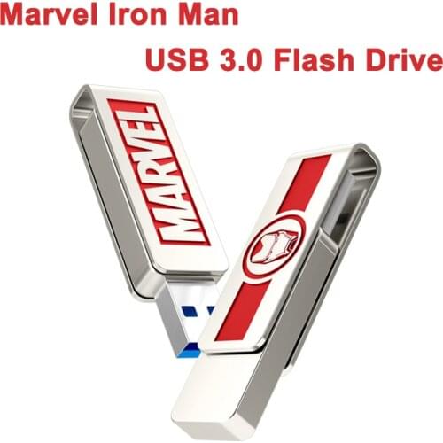 Genuine Marvel Iron Man High Speed USB 3.0 Metal USB Flash Drive 128GB 64GB Pen Drive For Android /Tablet /PC Flash Disk