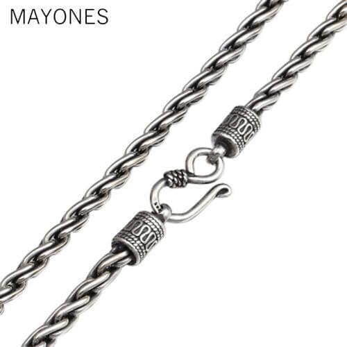 4mm Best Friend Necklace 100% Real 925 Sterling Silver Jewelry For Men Women Vintage Lucky Rope Chain Necklace Pendant 2019 New