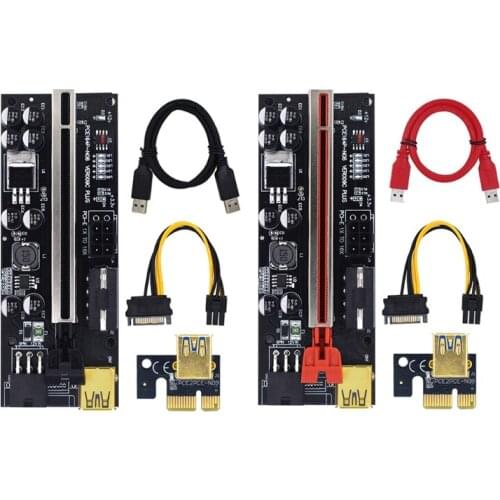 PCIE Riser 009C Plus Video Card Extension Cable Adapter VER009C Plus PCIE X16 Riser Card for Mining Black/Red Board B03C