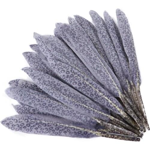 10-15CM Printing Gray Goose Feathers Natural Swan Feather For Crafts Jewelry Making Wedding Decoration Dress Accessories Plumes