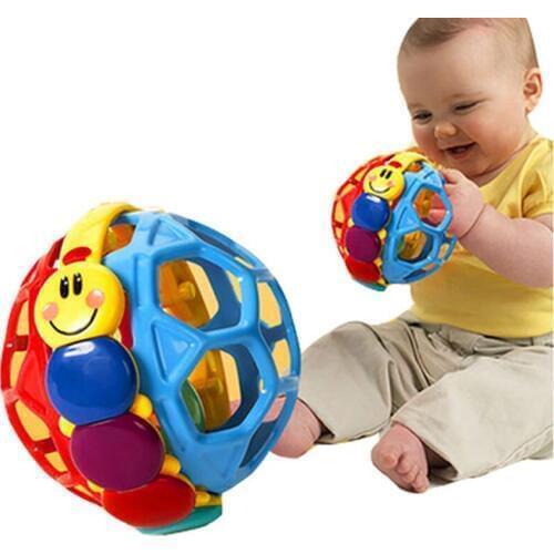10cm Baby Toy Catch Ball Bendy Baby Walker Rattles Develop Intelligence Ball 0-12 Months Plastic Bell Rattle Doll B0957