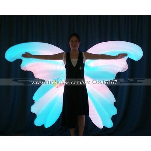Led Full Color LED Inflatable Butterfly ISIS Wings Led Luminous Catwalk Show Costume Led Light Up Stage Performance Clothes