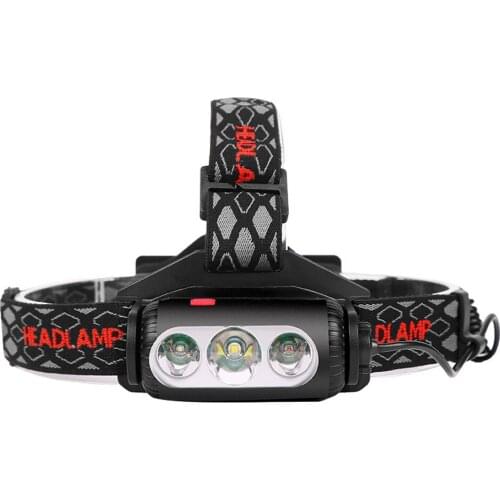 Portable Flashing Headlamp XPE+COB LED USB Rechargeable Camping Head Lamp Fishing Warning Headlight Multi-color Flashlight Torch