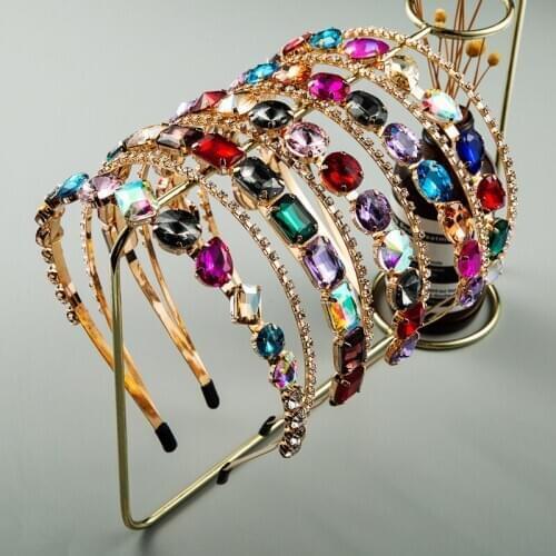 5 Color Rhinestone Hairbands Sweet Crystal Headband Hair Hoops Holder Lady Head Band Accessories Headwear Headdress Jewelry