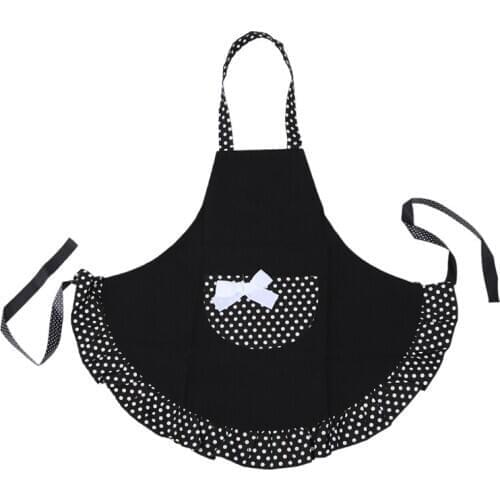 Practical Lovely Cotton Polka Dot Pattern Working Chefs Kitchen Cooking Cook Womens Bib Apron with Bowknots Pockets Design Grea