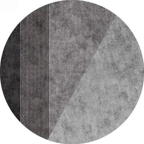 Simple Gray Round Carpet Home Living Room Study Computer Swivel Chair Hanging Basket Dining Table Bedroom Bedside Cushion