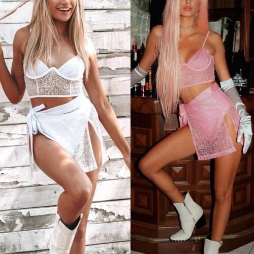 SAGACE Fashion womens sexy stick diamond suspender skirt, two piece skirt, high waist womens Swimsuit Bikini suit