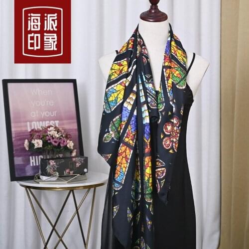 Shanghai impression of silk scarves 100 mulberry silk female joker double-sided printing large towel new winter fashion