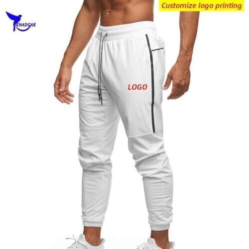 2021 Spring Reflective Strips Running Pants Men Quick Dry Elastic Waist Trousers Gym Fitness Training Sportwear Bottoms Custom