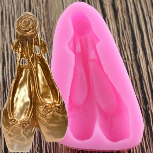 Baby Birthday Cake Decorating Silicone Mold DIY Ballet Slippers Shoes Fondant Cake Baking Jelly Candy Clay Cookie Chocolate Mold