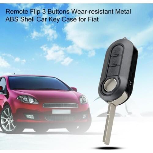 Remote Flip 3 Buttons Wear-resistant Metal ABS Shell Car Key Case for Fiat