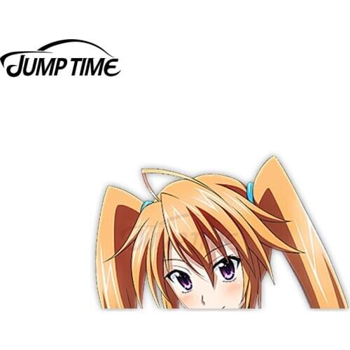 Jump Time High School DxD Shidou Irina 60 Cute Anime Girl Peeker Vinyl Decal Window Waifu Car Stickers