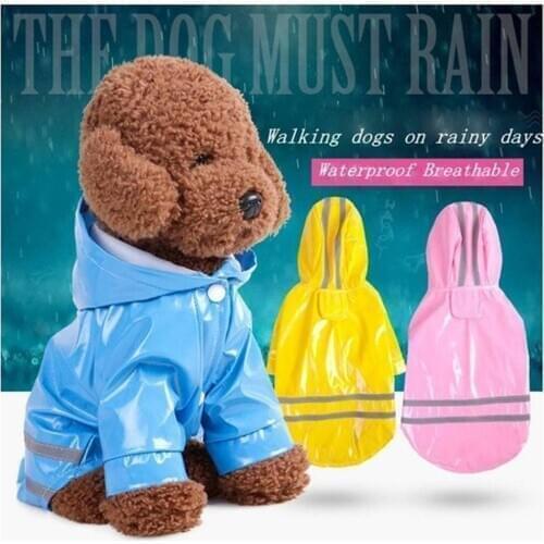 Pet Waterproof Puppy Dog Jacket Fashion Dog Clothing Dog Umbrella Pet Rain Coat Outdoor Solid Hooded Raincoat