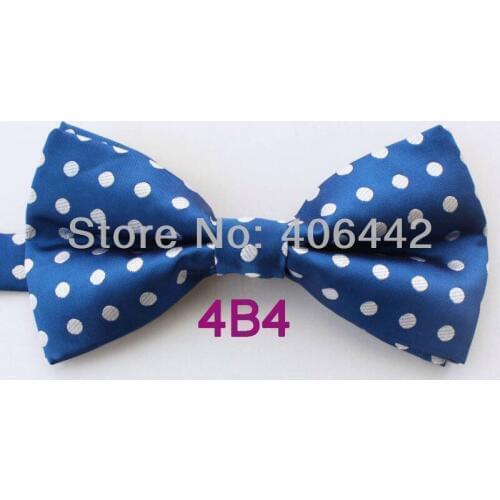 YIBEI Coachella Ties Royal Blue With White Polka Dots Bow Tie Gentleman Tuxedo Bowties Adults Mens Butterfly Pre-Tied Microfiber