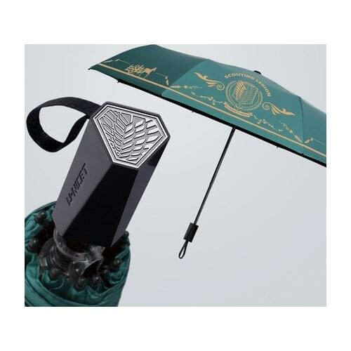 New Anime Attack On Titan Eren Jager Levi Ackerman Scout Regiment Symbol Umbrella Cosplay Props Teens Metal Bumbershoot