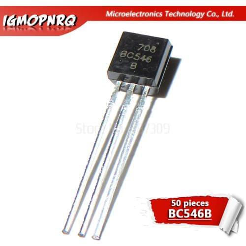 100pcs BC546B BC546 TO-92 Bipolar Transistors - BJT NPN 80Vcbo 80 Vceo 200mA 500mW Trans new original