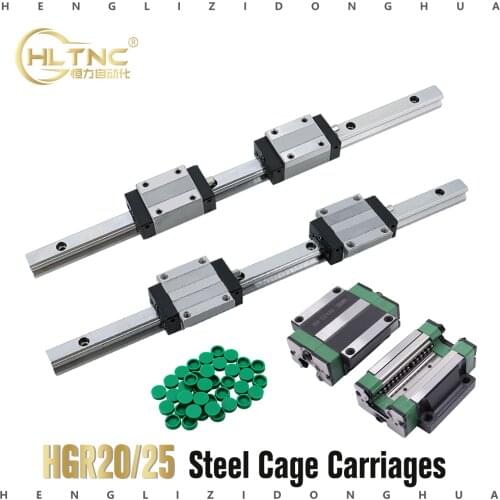 2pc HGR20 hgr25 Square Linear Guide Rail 1000mm+4pc Slide Block Carriages HGH20CA HGW20CC hgh25ca hgw25 CNC Router Engraving
