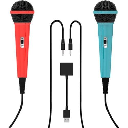 Handheld Microphones Portable -Karaoke- Dual USB 3.5mm Jack Mic Wired Professional Speaker for KTV Radio Studios 2PCS