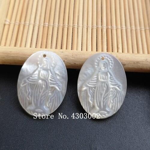 20pcs/lot 15x20mm Natural Oval Lady of Grace Mother of Pearl Shell Oval Grace Madonna Pearl MOP for DIY Jewelry