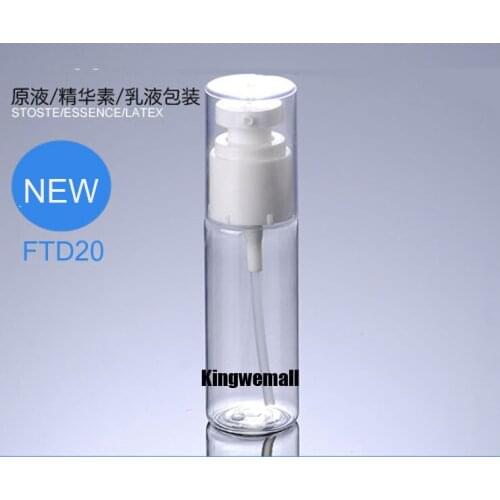 300pcs/lot Transparant empty 50ML Clear Plastic Refillable Bottles Travel Makeup Tools, 50cc white pump lotion cream bottles