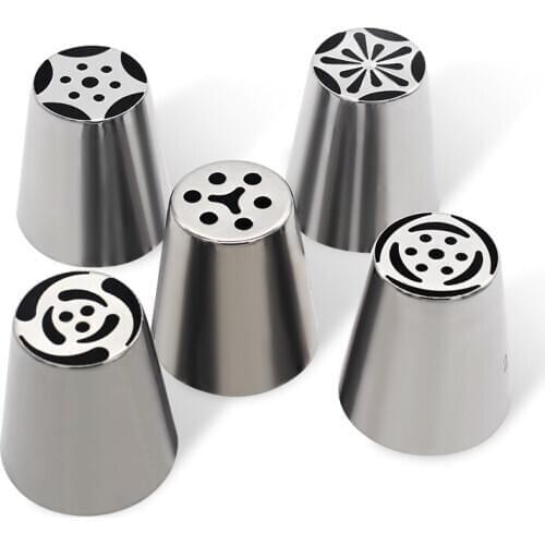 5 Pieces Icing Piping Tips Cake Decorating Supplies Russian Piping Tips Cake Decoration Nozzle