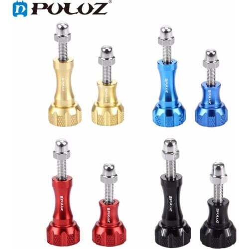 PULUZ For Go Pro Accessories Aluminum 1 long+1 short Screw Set for HERO7/6/5/4/3+/3/2/1 Xiaomi YiAction Cameras/DJI OSMO Action