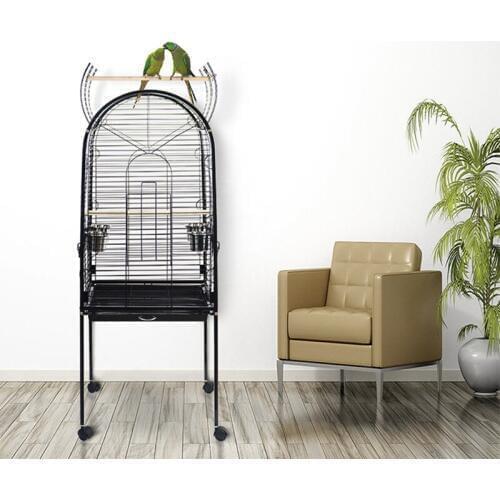 White/black Largelow-carbonsteelparrot cage Large bird cage King Kong starling gray parrot bird cage breeding cage open top cage