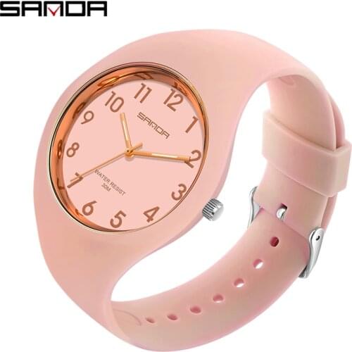 Women Watches SANDA Top Brand Luxury Designer Soft Silicone Strap High Quality Ladies Watch Japan Quartz Movement Reloj mujer